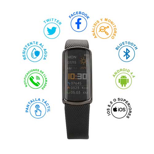 Reloj inteligente negro, productos promocionales