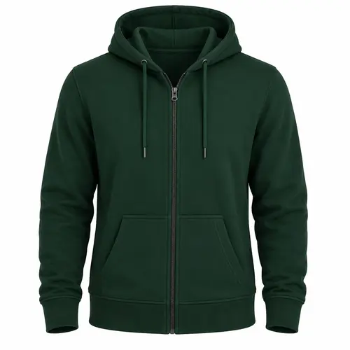 Buzo cremallera completa Verde Oscuro